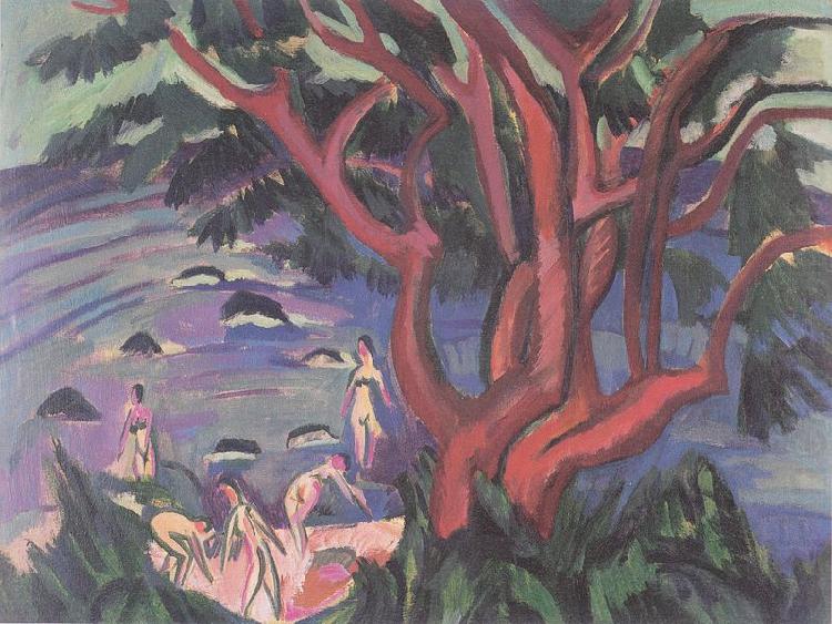 Roter Baum am Strand, Ernst Ludwig Kirchner
